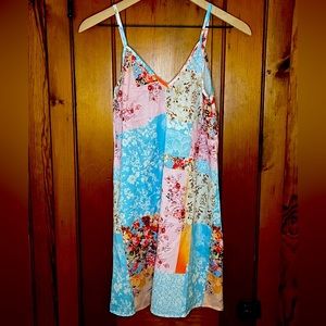 SHEIN Size XS Floral Patchwork Slip Mini Dress